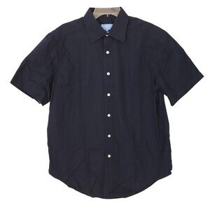 Pennington & Bailes Men's Shirt Size L Short Sleeve Button Up Navy Blue NWT B3